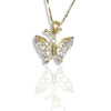 10k Yellow Gold 0.15ct Diamond Butterfly Necklace 