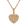10K Gold 1.00ct Diamonds baguette heart pendant