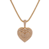 10K Gold 0.55ct Diamonds 3step heart pendant
