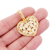 10K Yellow Gold Diamond Baguette Ladies Heart Pendant 3.50Ctw With Chain