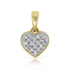 10K Y/G Love Heart Pendant 0.050ct With Chain