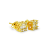 10K Yellow Gold 0.50 CT Baguette Diamond Square Earrings
