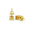 10K Yellow Gold 0.24 CT Baguette Diamond Square Earrings