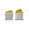 10K Yellow Gold 0.05 CT Square Diamond Earrings