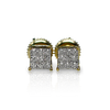 10K Yellow Gold 3D 0.20 CT Diamond Round Earrings