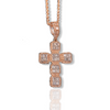 10K Rose Gold 0.52ct Baguette Diamonds Cross with rope chain