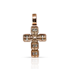 10K Rose Gold Baguette Cross Pendant 2.20ct with Chain